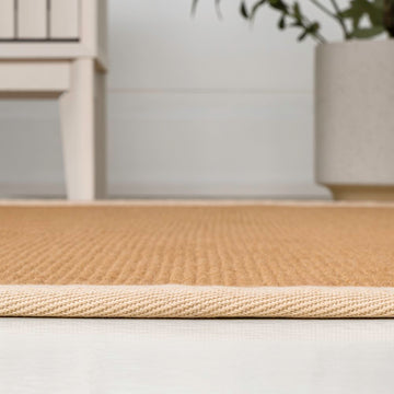 Camden Farmhouse Cottage Border Jute Area Rug